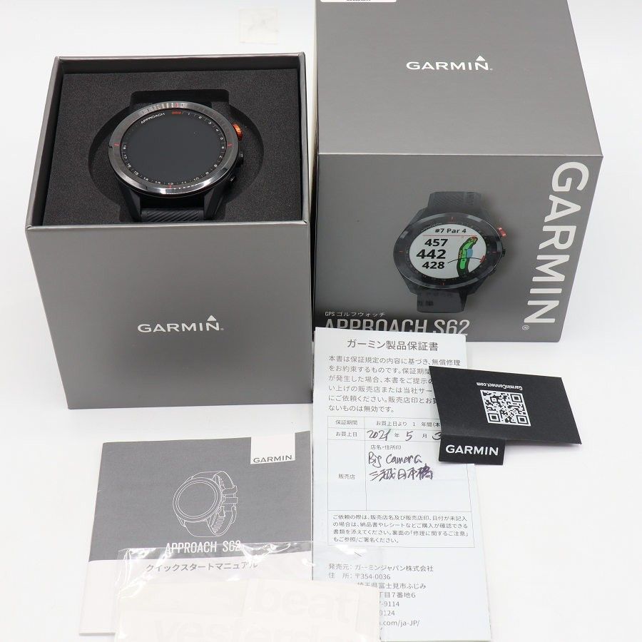 GARMIN Approach S62 Black 010-02200-20 ゴルフナビ スマートウォッチ