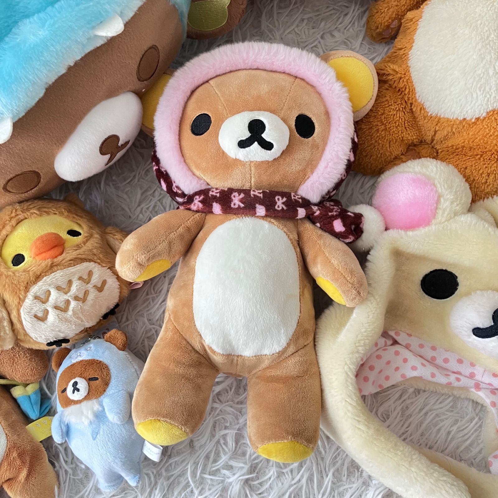 リラックマ ぬいぐるみ 9点セット 大量まとめ売り 着ぐるみ 帽子 コリラックマ グッズ キイロイトリ 平成 サンエックス 9