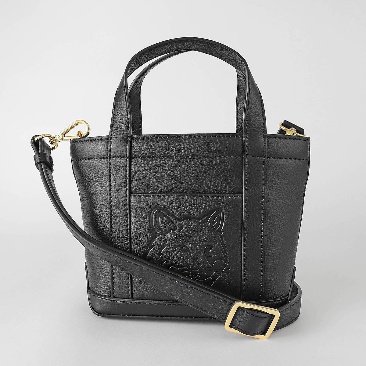 新品 メゾン キツネ MAISON KITSUNE トートバッグ レザー ミニ トート 