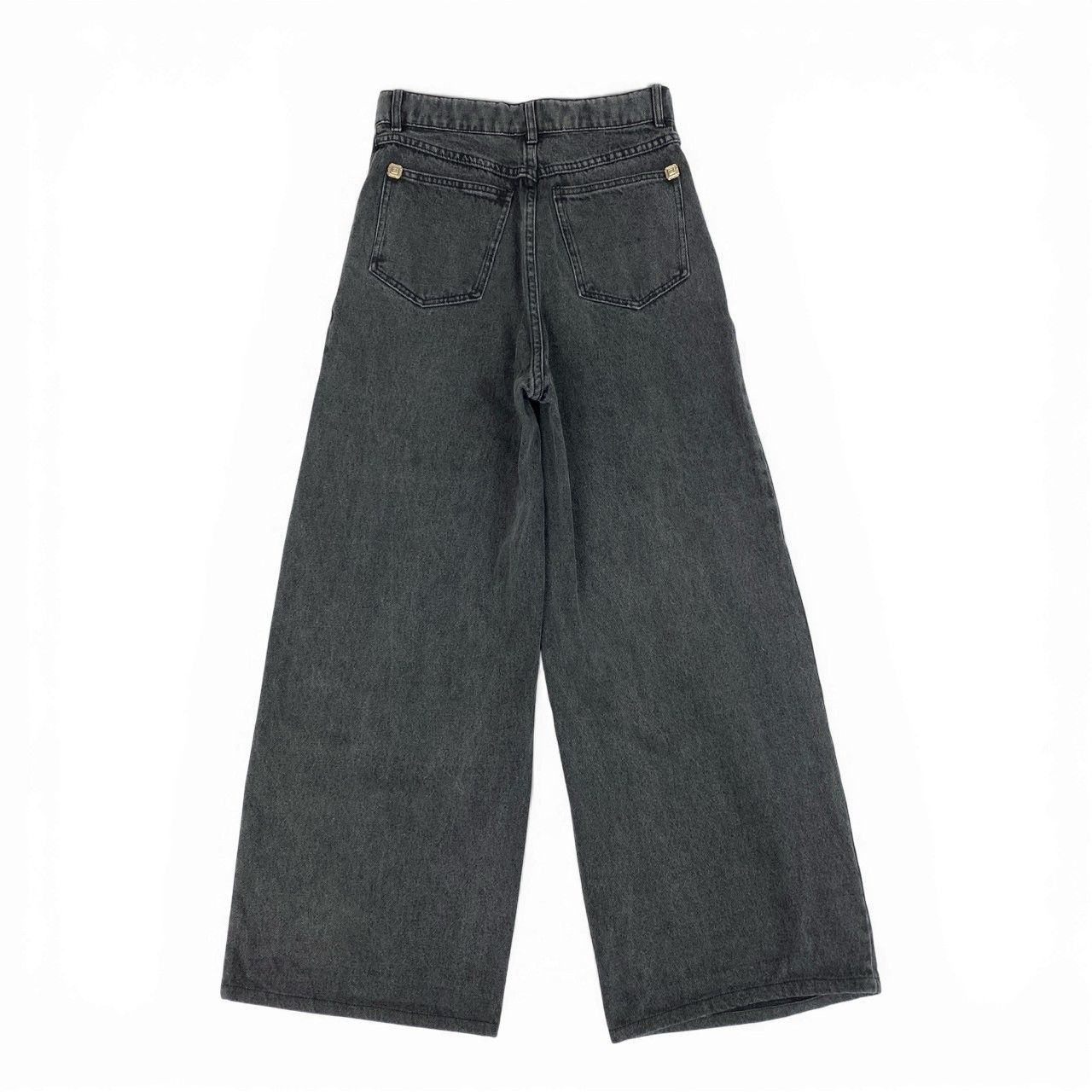 71a23 CHANEL シャネル 2020年 ライオンボタン ワイド デニムパンツ  