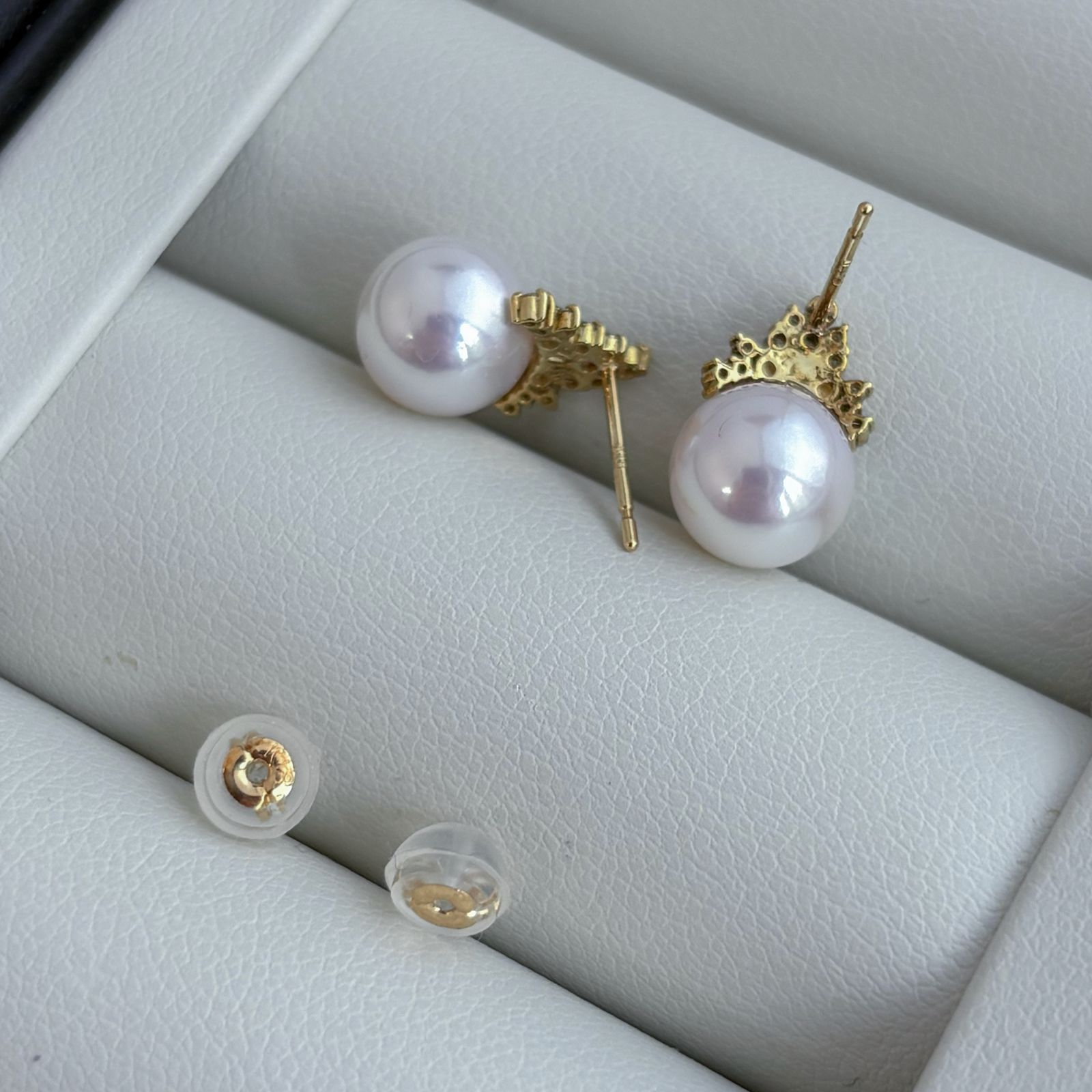 あこや本真珠 テリ抜群 K18ピアス 8-8.5mm ダイヤモンド - メルカリ