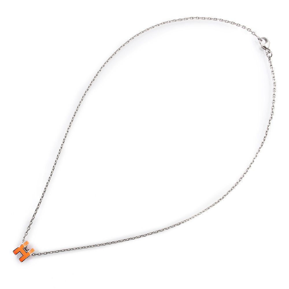 エルメス ポップアッシュ ミニ ポップ H オレンジソイエ ネックレス