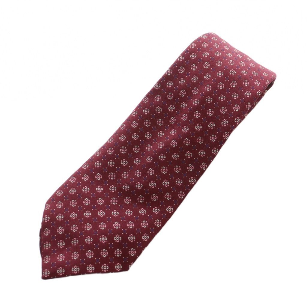 ブリオーニ BRIONI ネクタイ レギュラータイ 絹 シルク ロゴ 総柄 赤