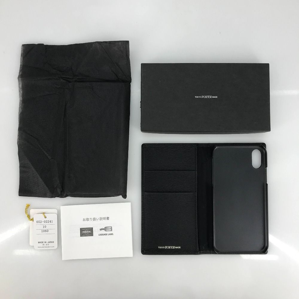 05w17843 ポーター PORTER 手帳型iPhoneケース ブラック/黒 メンズ 