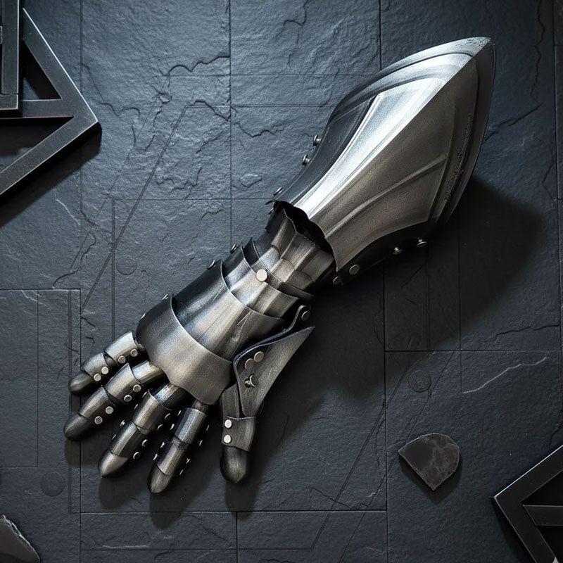 西洋甲冑 ガントレット 手甲 中世ヨーロッパ 金属製 約38cm コスプレ 装飾 楽天市場】クールブルグ式ガントレット 甲冑籠手 中世防具 革手袋付
