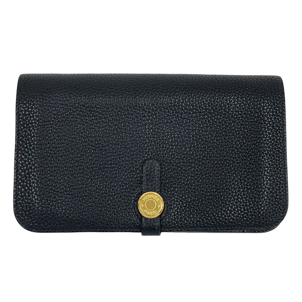 HERMES エルメス ドゴンGM 長財布 小銭入れ □H刻印 2004年 ブラック 