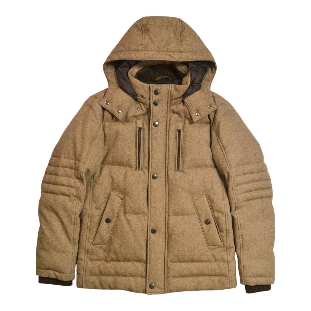 極美品】HUGO BOSSヒューゴボス DERY2ウール混ツイードフード着脱