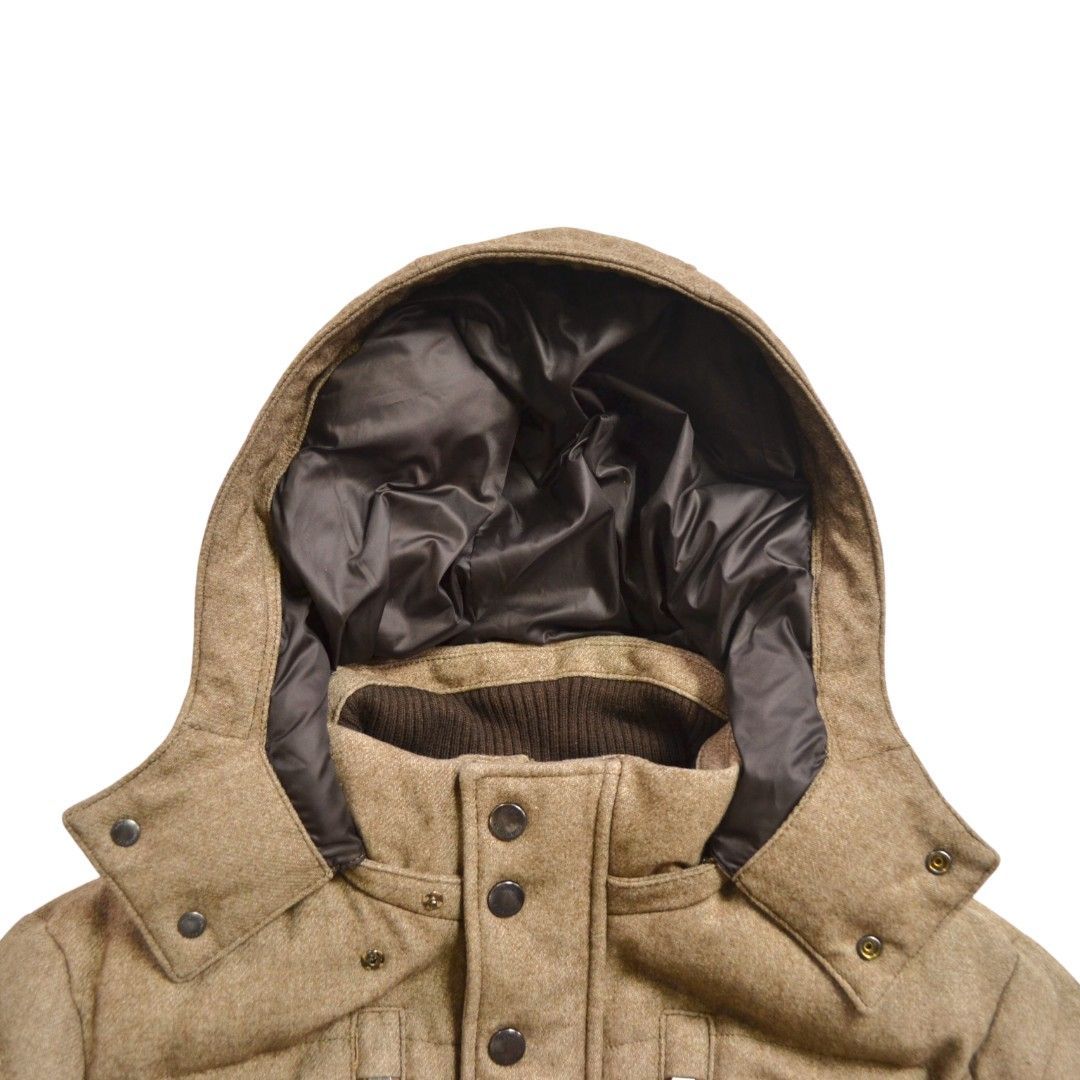 極美品】HUGO BOSSヒューゴボス DERY2ウール混ツイードフード着脱 