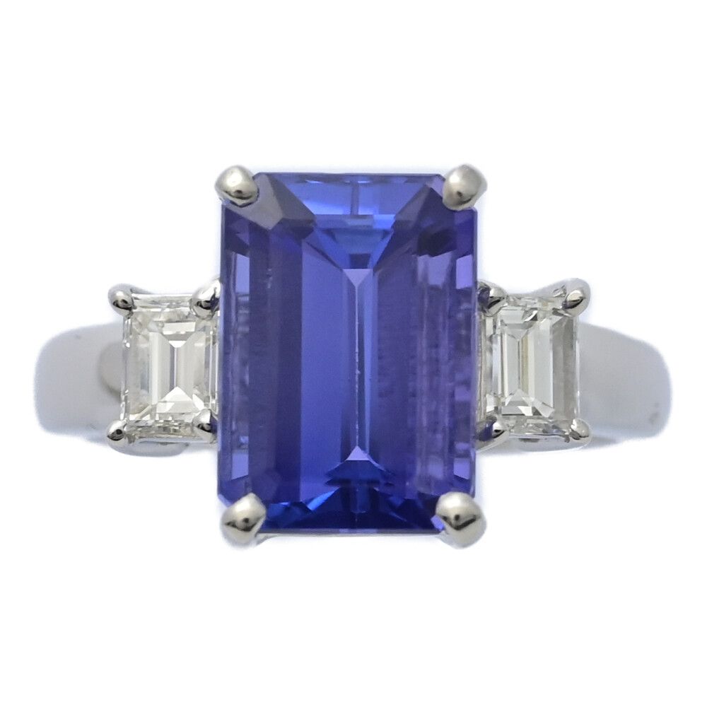 TA3.887ct/FD:0.496ct/大粒 タンザナイト ダイヤモンド リング・指輪