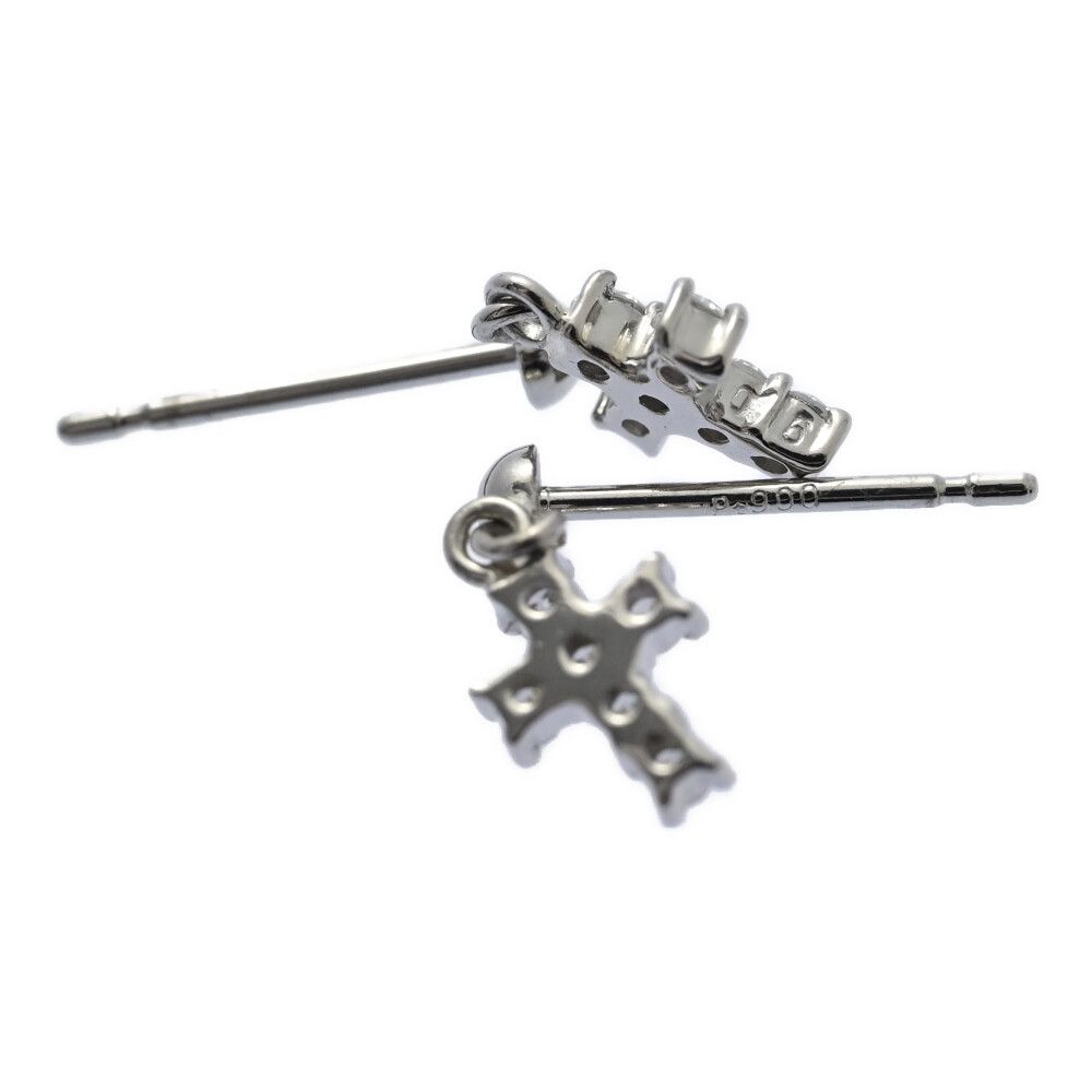 0.06ct/クロスモチーフ ダイヤモンド ピアス/Pt900-1.0g/プラチナ 【S