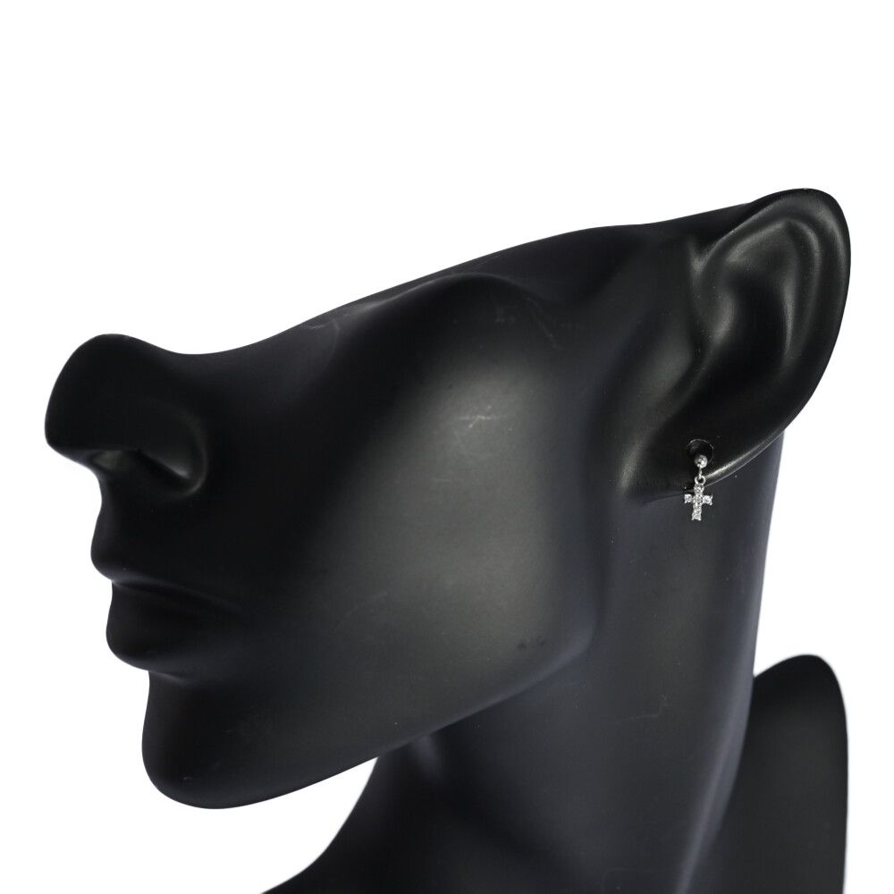 0.06ct/クロスモチーフ ダイヤモンド ピアス/Pt900-1.0g/プラチナ 【S