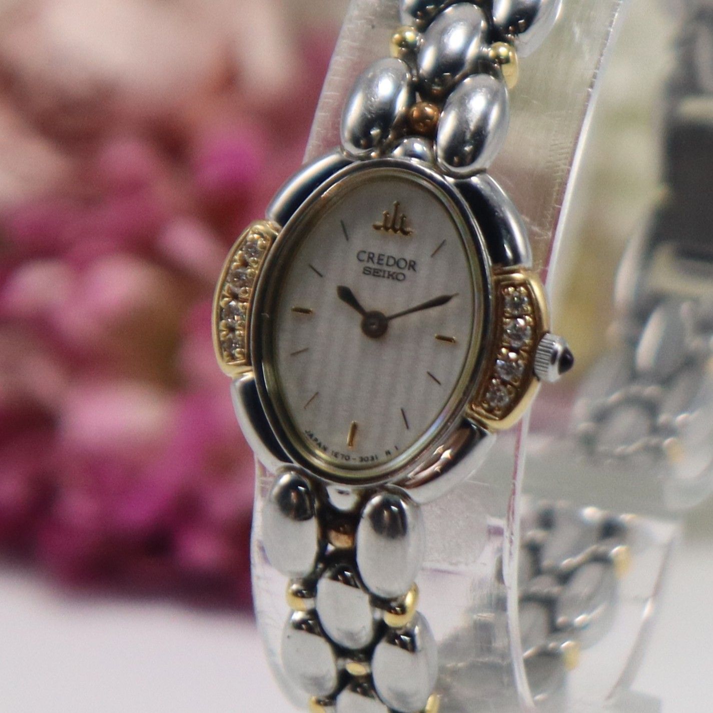 電池新品 セイコー クレドール 1E70-3040 クォーツ 18KT+SS サイド8P