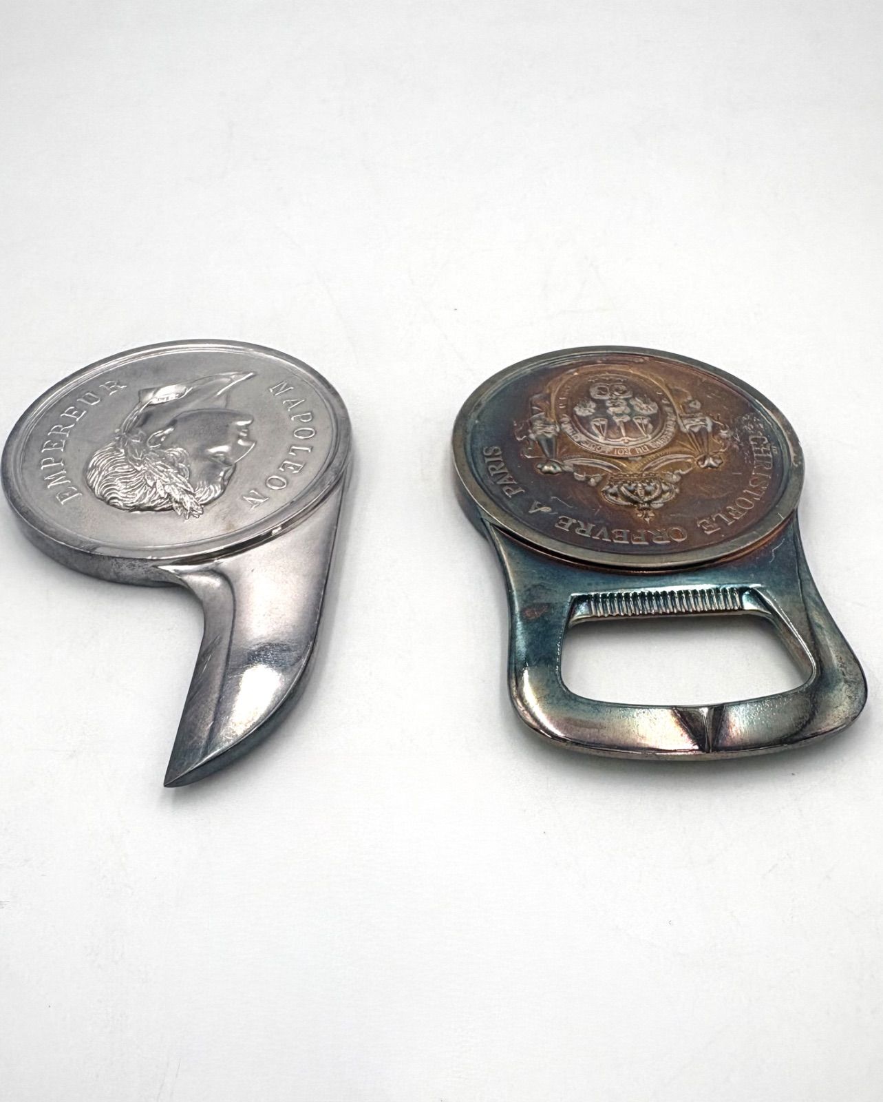 Christofle クリストフル 皇帝ナポレオン肖像画銀貨 ペーパーナイフ