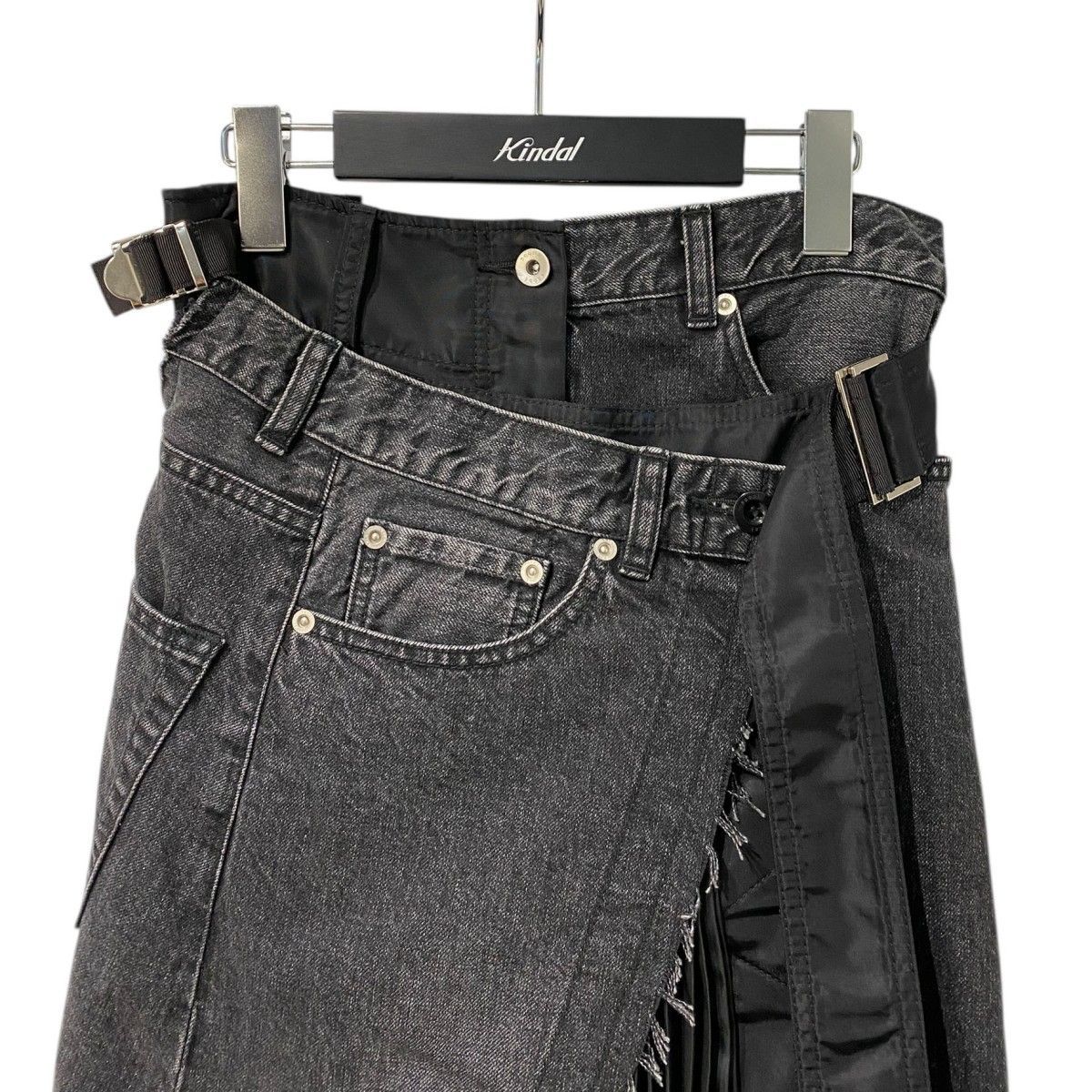 sacai 19AW Docking Wrap Pleated Denim Skirtドッキングラップ