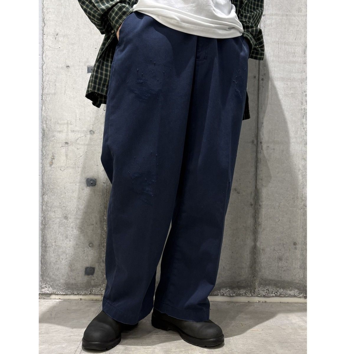 ANCELLM×WISM 24AW WIDE CHINO PANTS USEDダメージ加工ワイド