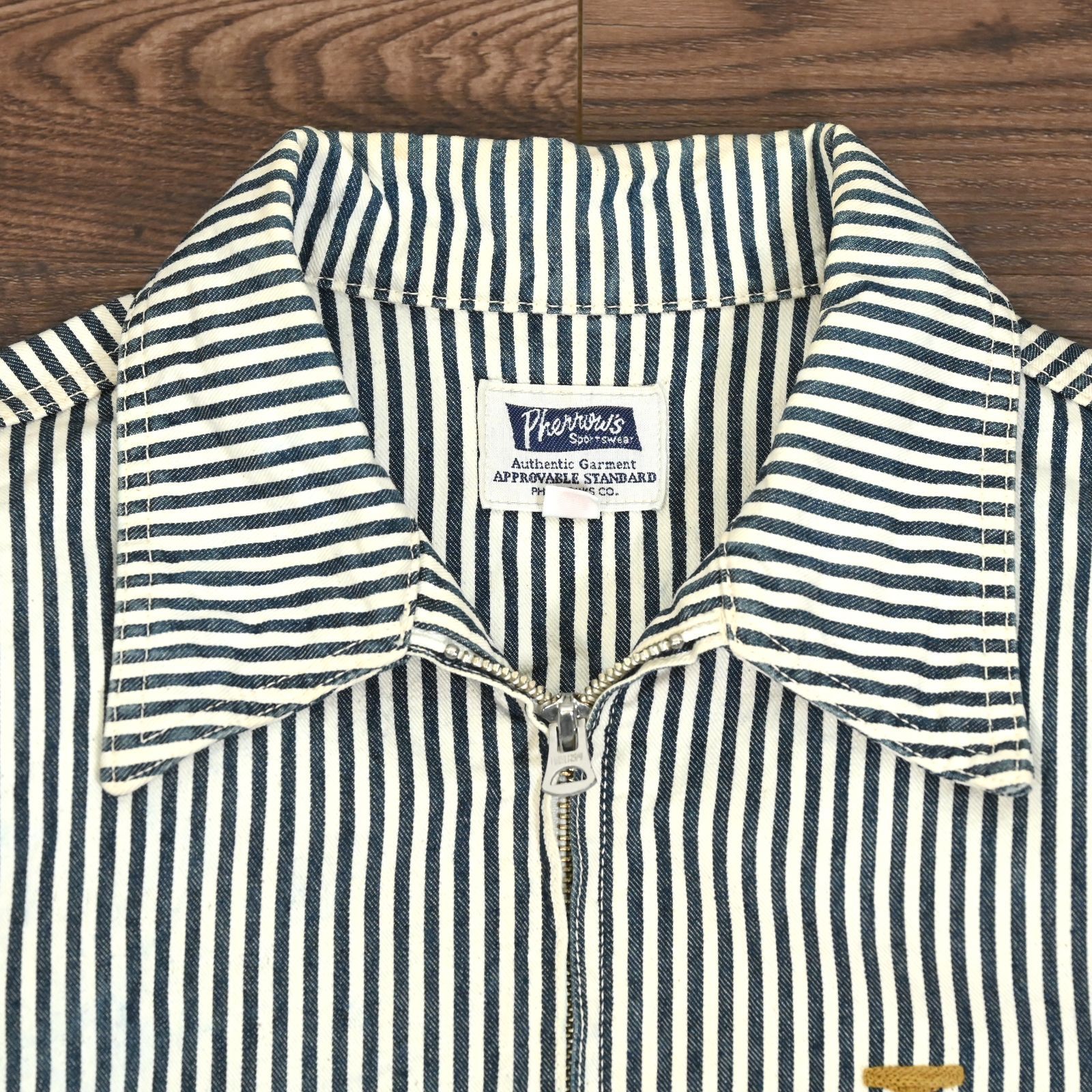 フェローズ Pherrow's ワークジャケット ヒッコリー ストライプ 刺繍