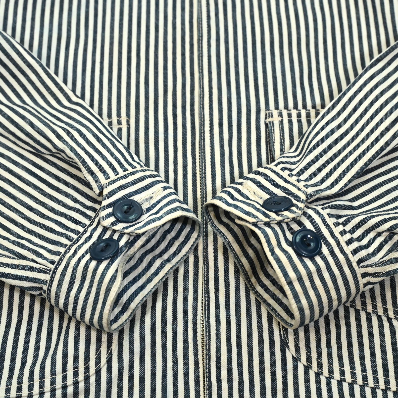 フェローズ Pherrow's ワークジャケット ヒッコリー ストライプ 刺繍