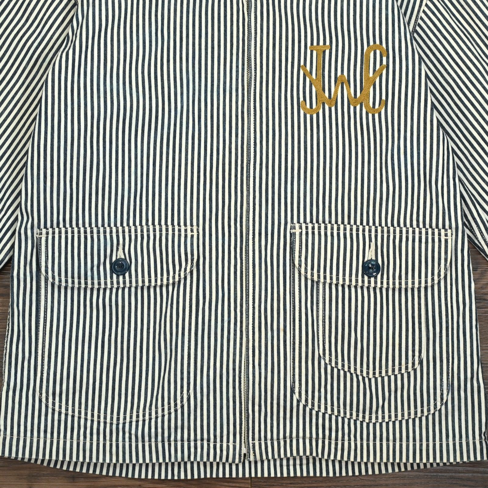 フェローズ Pherrow's ワークジャケット ヒッコリー ストライプ 刺繍