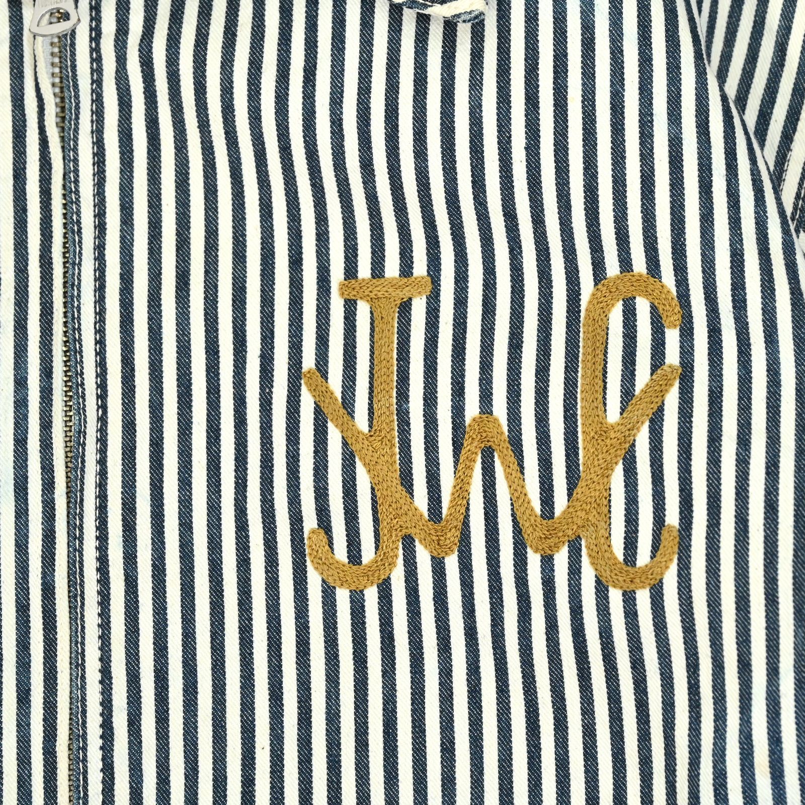 フェローズ Pherrow's ワークジャケット ヒッコリー ストライプ 刺繍