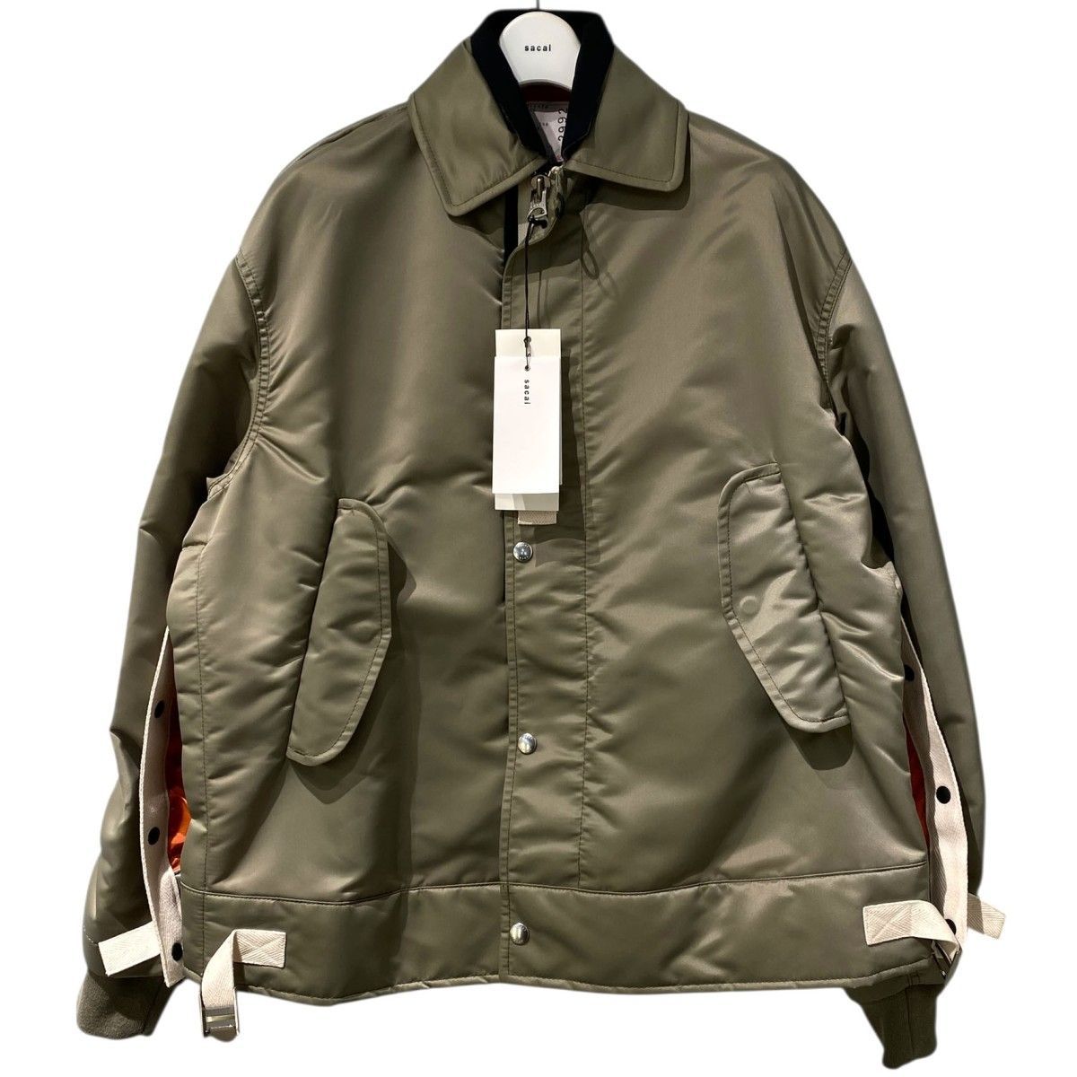 美品 Sacai　23SS ナイロンツイル ボンバージャケット　МA‐1 sacai 23SS Nylon Twill Blousonナイロンツイルブルゾン MA-1 23