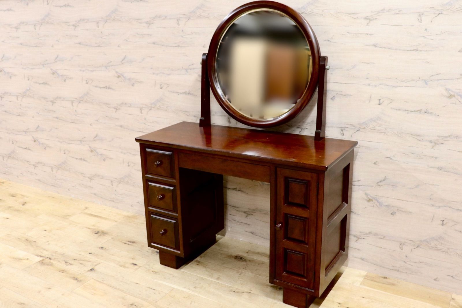 GMIS470A○松本民芸家具 一面鏡ドレッサー 鏡台 化粧台 和家具