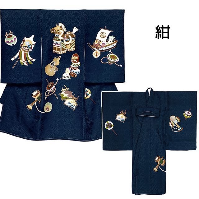 お宮参り 着物 男の子 2026年新作 午年 赤ちゃんのお祝い着 金彩加工