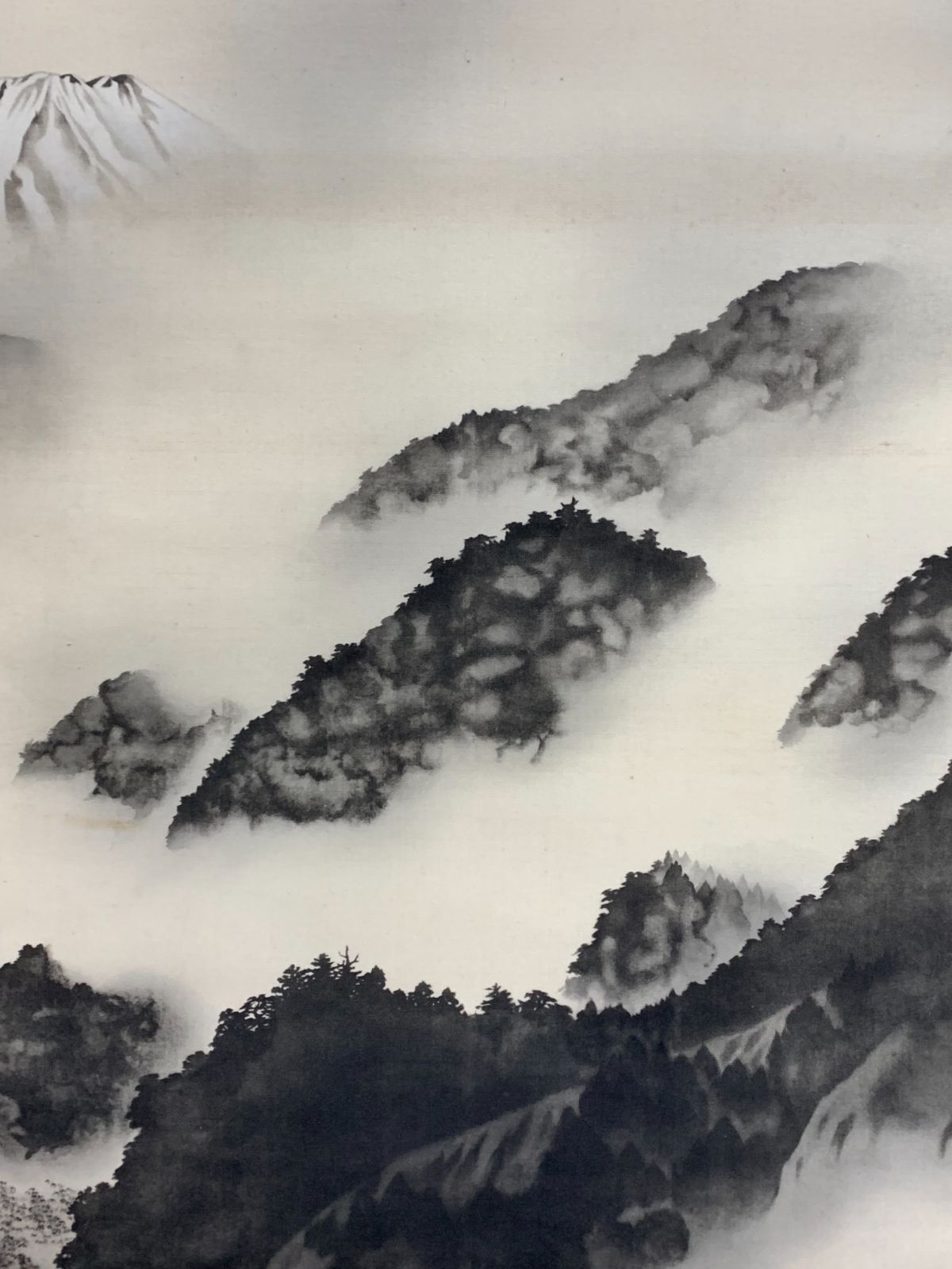 81*Z317絵画 日本画掛軸 山水画 大観 骨董 茶掛軸 掛け軸】281 横山大観「雨霽る」明治-昭和時代の日本画家 茨城の人