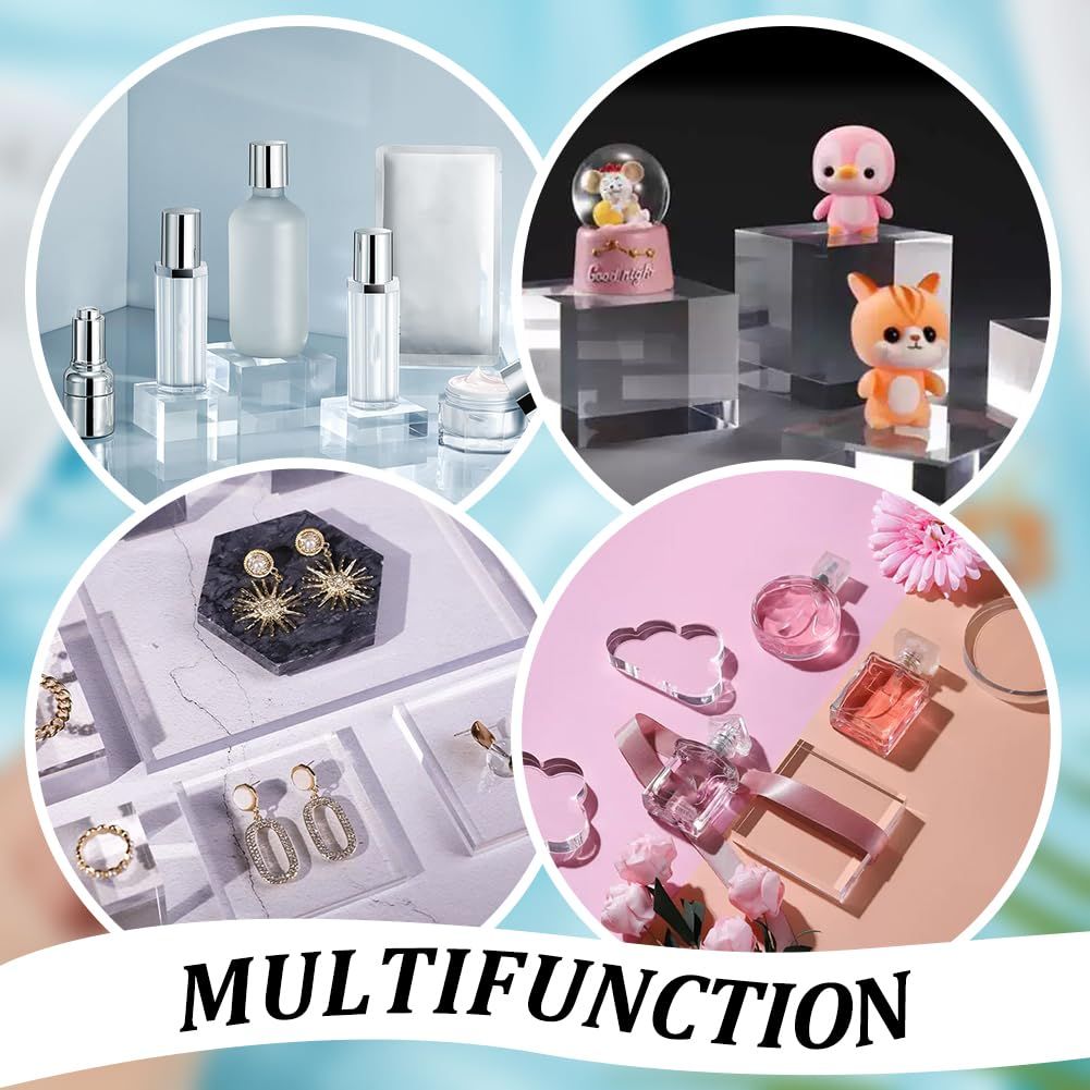 高品質 水晶♡スモーキー♡キューブセット♡No.2564 OLYCRAFT 6個 アクリルブロック 撮影用アクリルスタンド アクリル