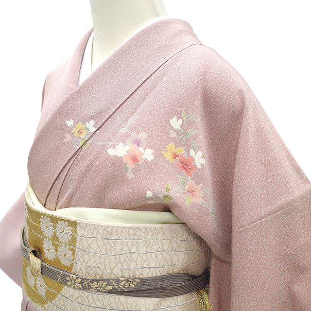 未使用 手描き染訪問着（童子文）裄64,5 正絹美品 逸品 新古品】 訪問着 着物 未使用 フォーマル 正絹 袷 手描き友禅 手染め