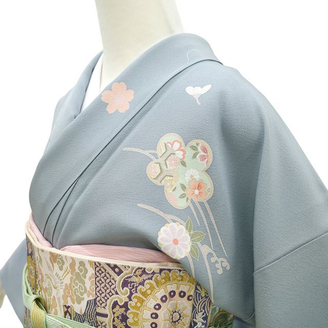 新古品】 訪問着 未使用 フォーマル 正絹 袷 手描き友禅 金駒刺繍 金銀