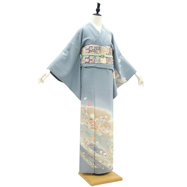 新古品】 訪問着 未使用 フォーマル 正絹 袷 手描き友禅 金駒刺繍 金銀