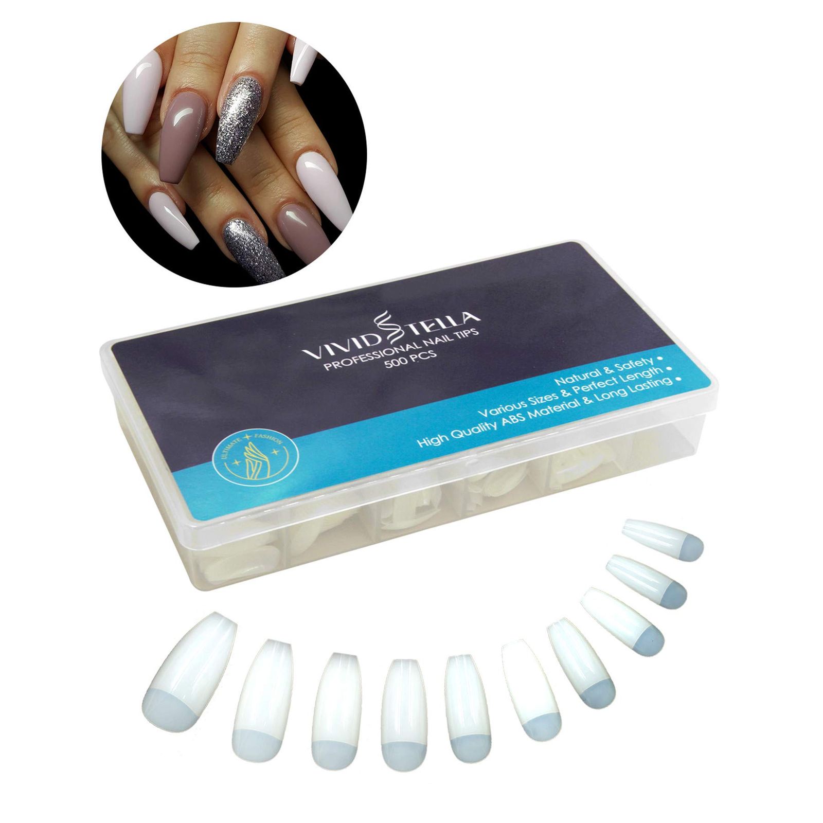 ネイル用品 ネイル ネイルチップ VIVID TELLA ネイルチップ つけ爪 ネイル用品 ネイル 長さ出し チップ