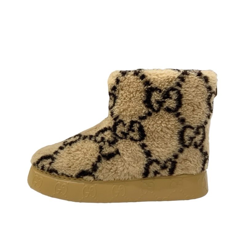 グッチ GUCCI ブーツ ショートブーツ 靴 シューズ ムートン ブラウン