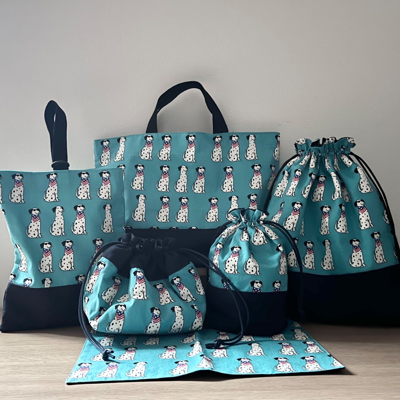 入園入学】ダルメシアン グリーン&ネイビー - メルカリ