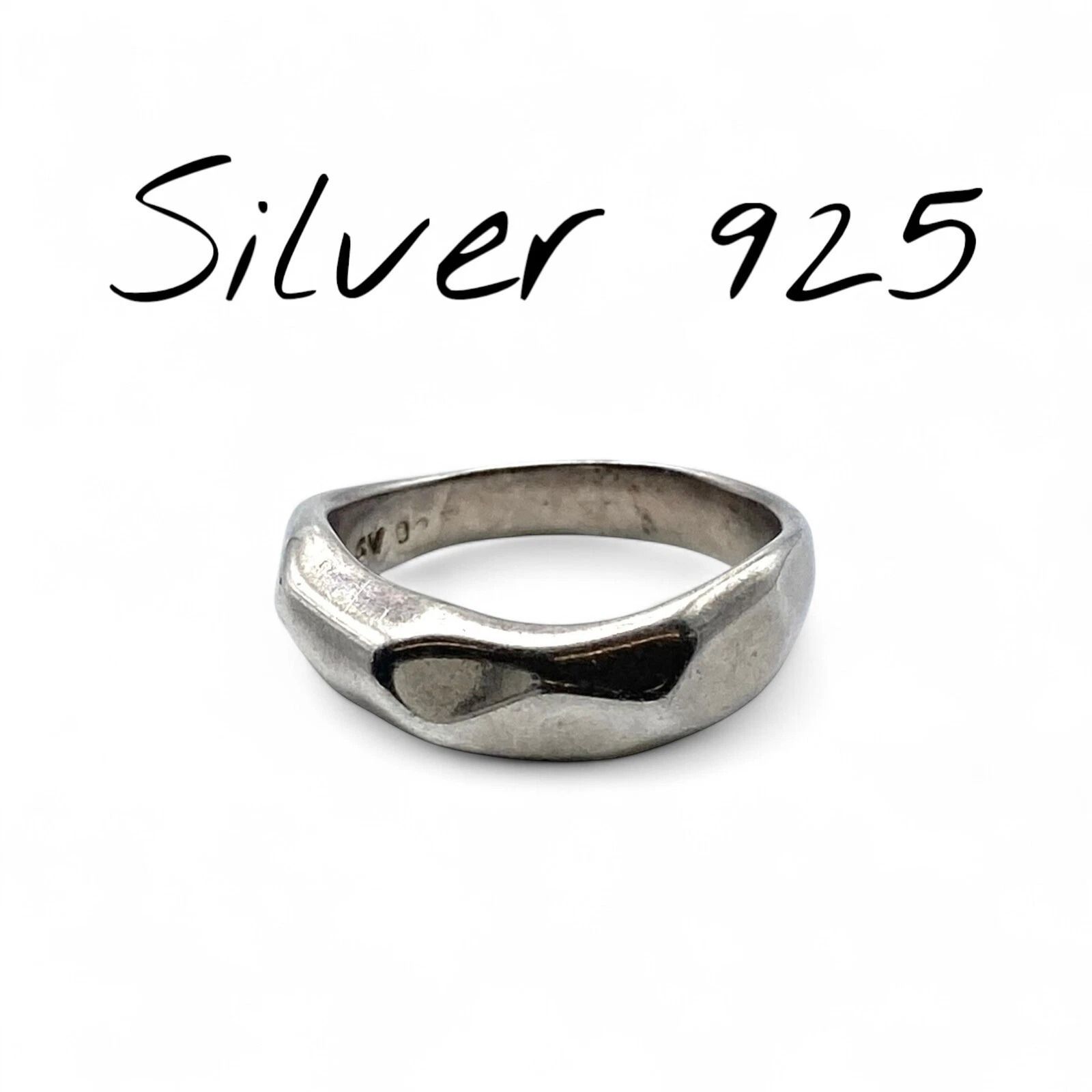 柔らかな槌目】シンプル Silver 925 刻印 00s Vintage Ring シルバー