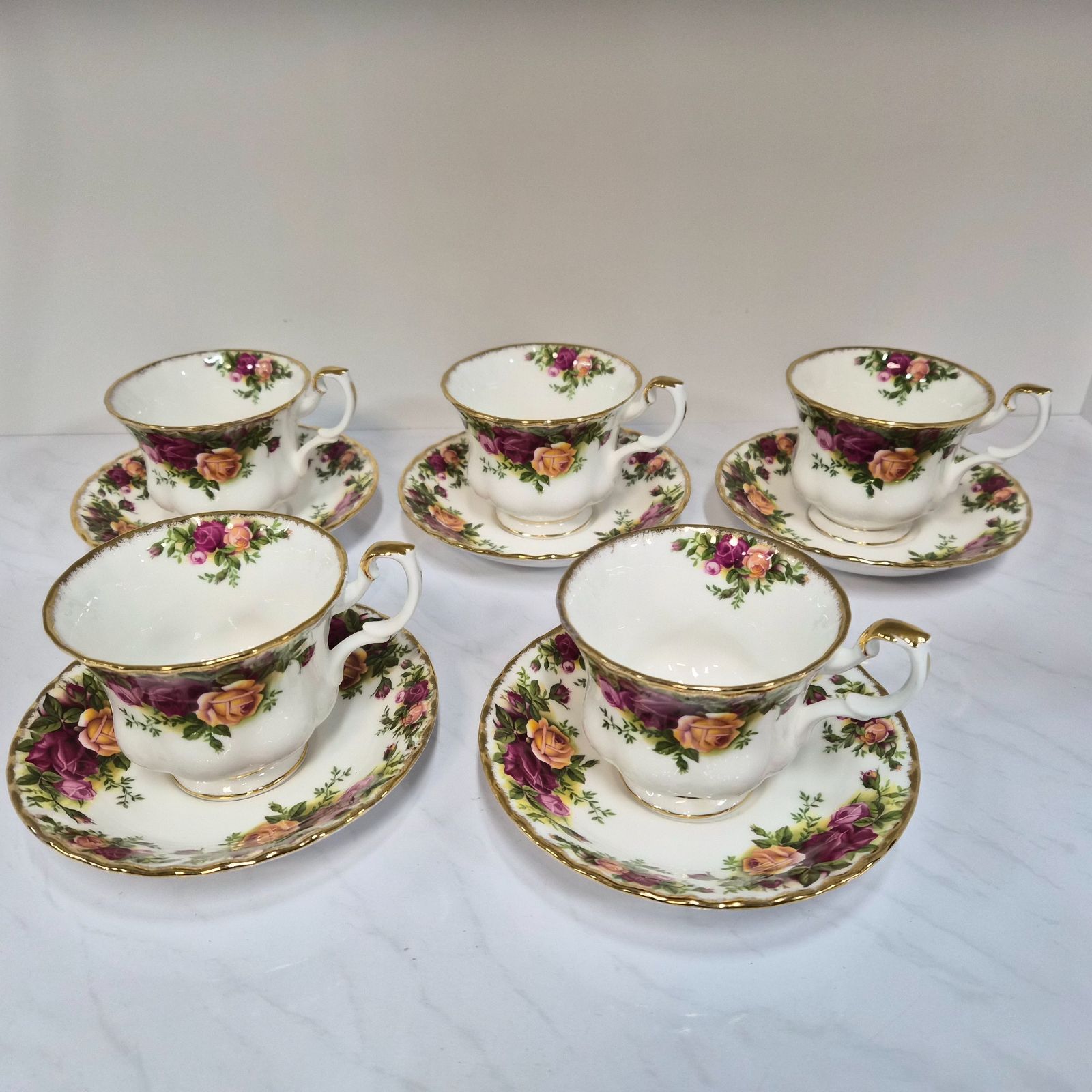 ロイヤルアルバート オールドカントリーカップ＆ソーサー 5客セット