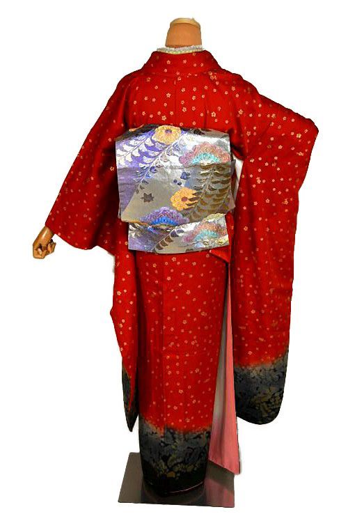振袖 中古 着物 送料無料 最高級 新品同様 暈し染め 金彩 桜 草花文 花