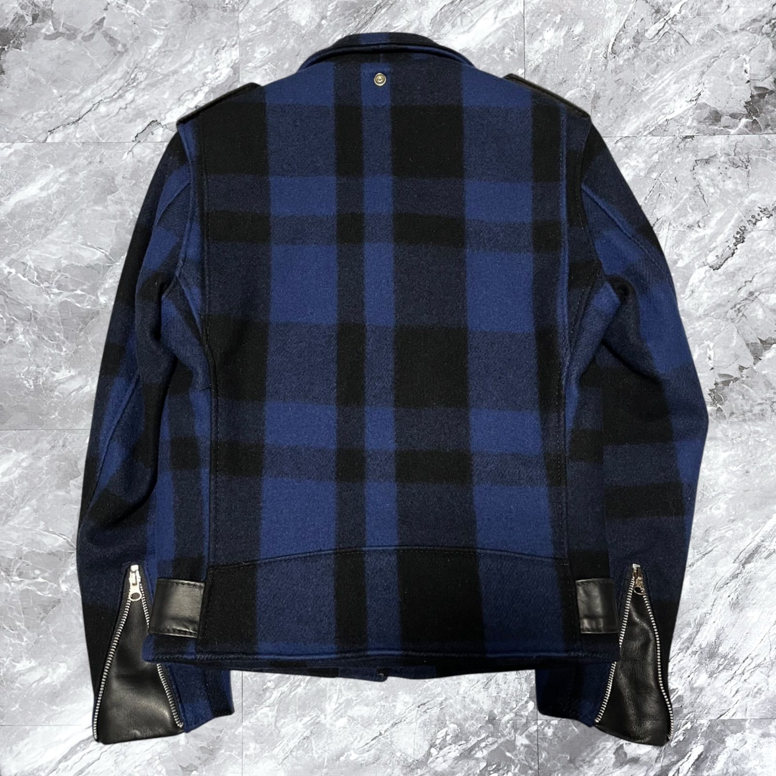 Schott ショット ダブルライダースジャケット チェック ウール