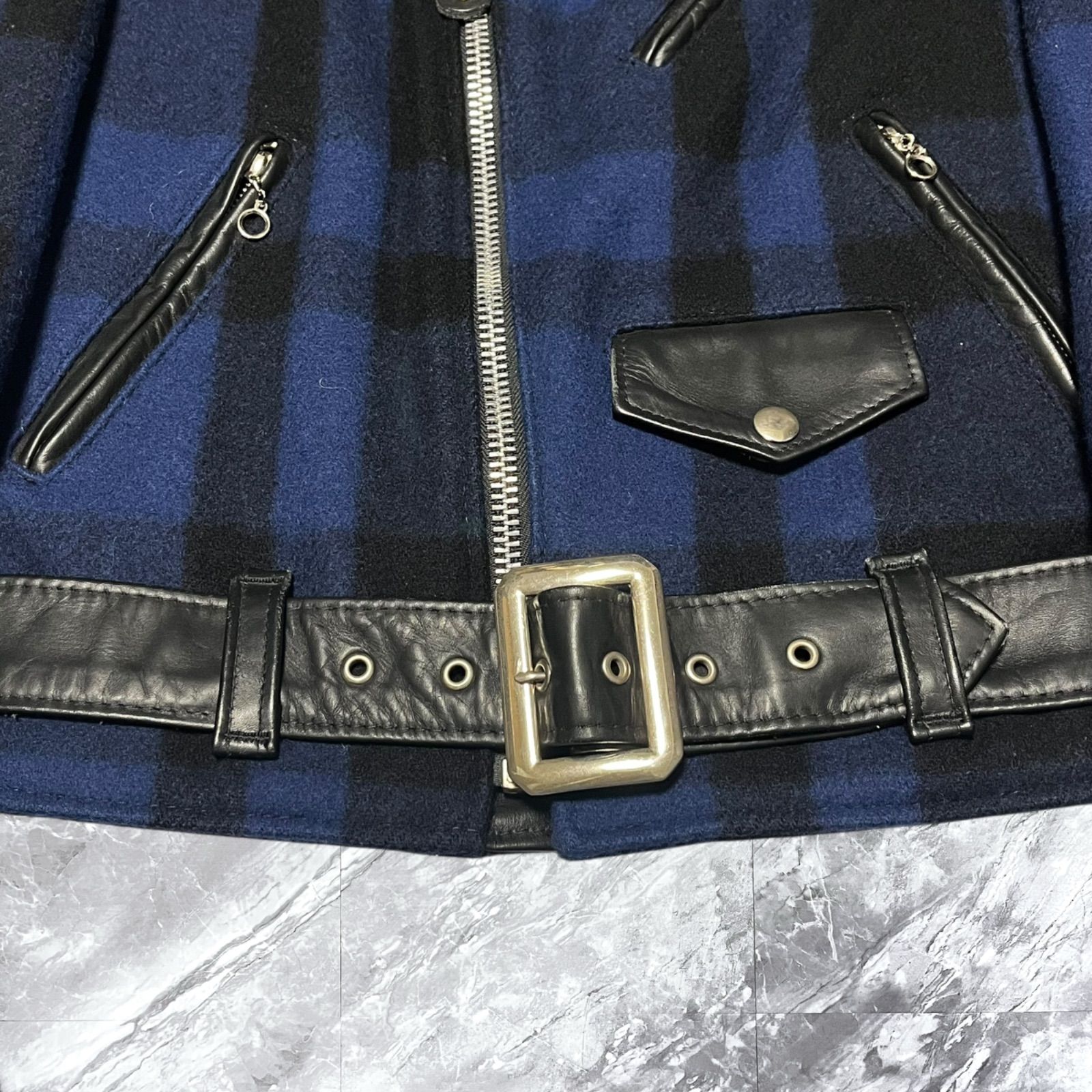 Schott チェック ウール ダブルライダース ジャケット Schott ショット ダブルライダースジャケット チェック ウール