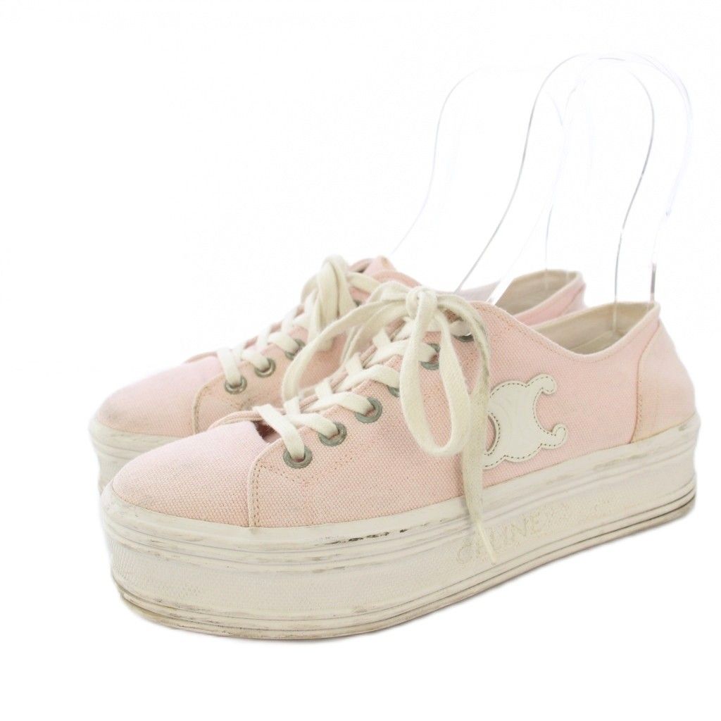 セリーヌ CELINE トリオンフ スニーカー 厚底 36 ピンク /KH - メルカリ