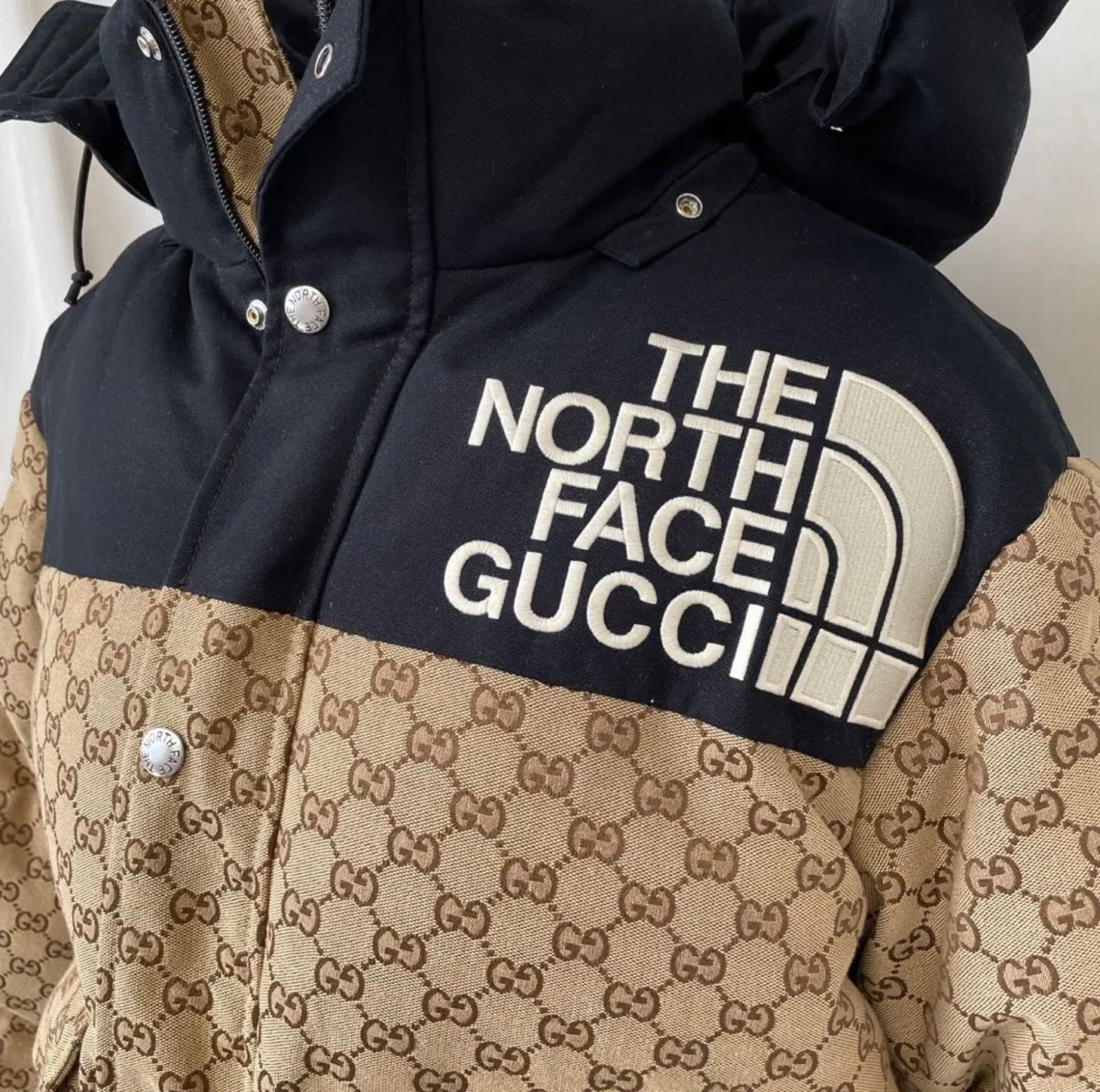 グッチ GUCCI ノースフェイス THE NORTH FACE 670908 GG総柄ロゴ刺繍 