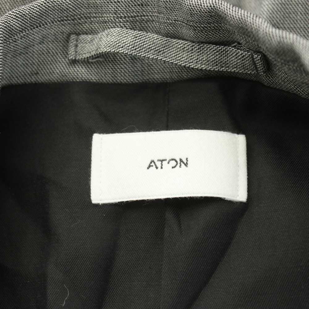 ATON WOOL LINEN SHARKSKIN | ダブルジャケット グレー ATON(エイトン)のWOOL LINEN SHARKSKIN | ダブルジャケット通販