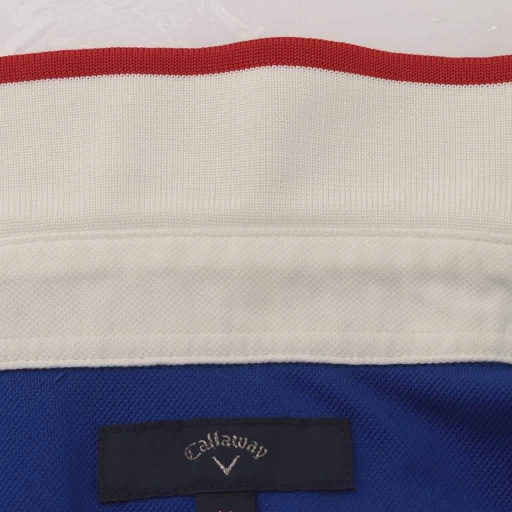 キャロウェイ CALLAWAY ワンピース M 青 ブルー ストライプ柄 ポロ襟