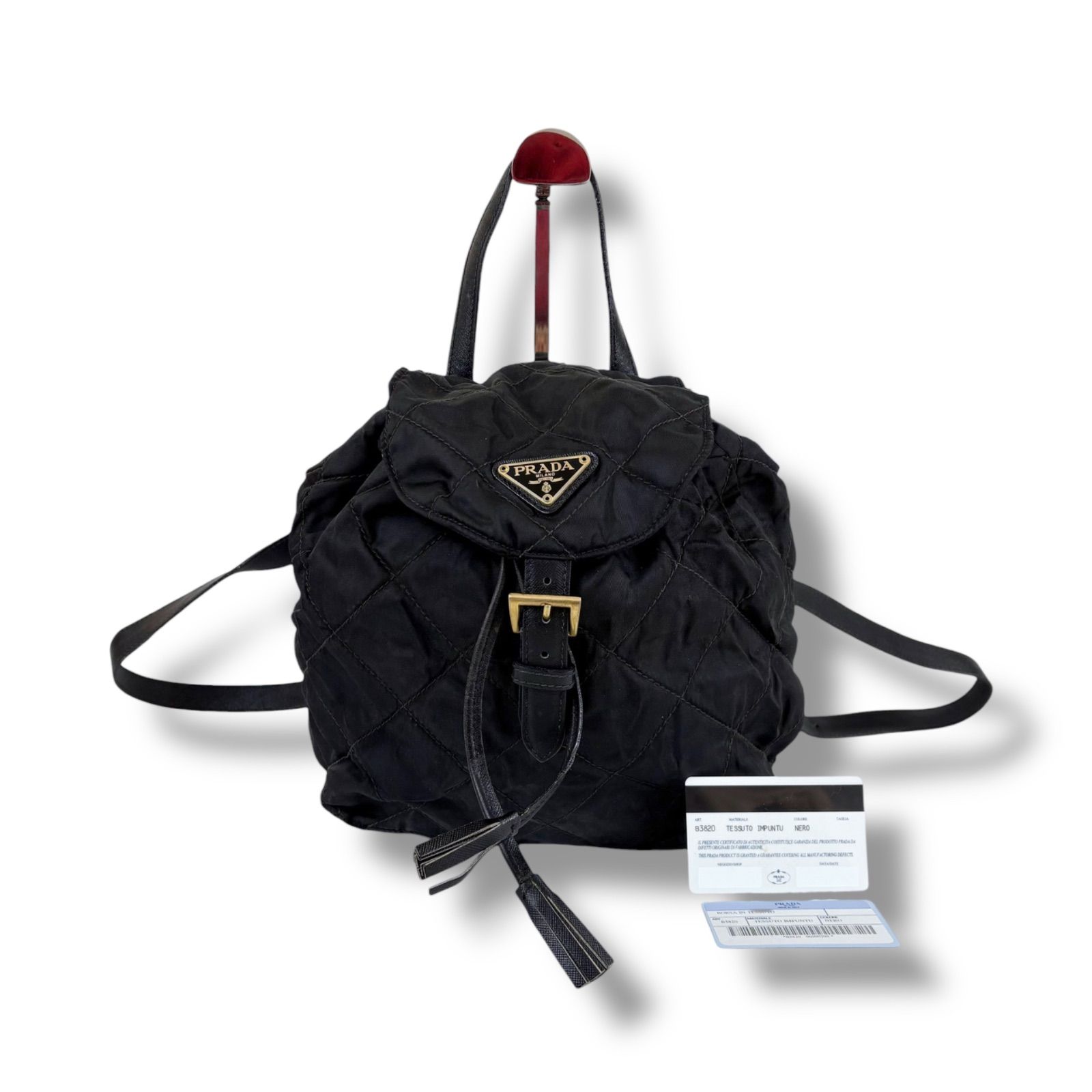 プラダ PRADA トライアングルロゴ キルティング リュックサック バック 
