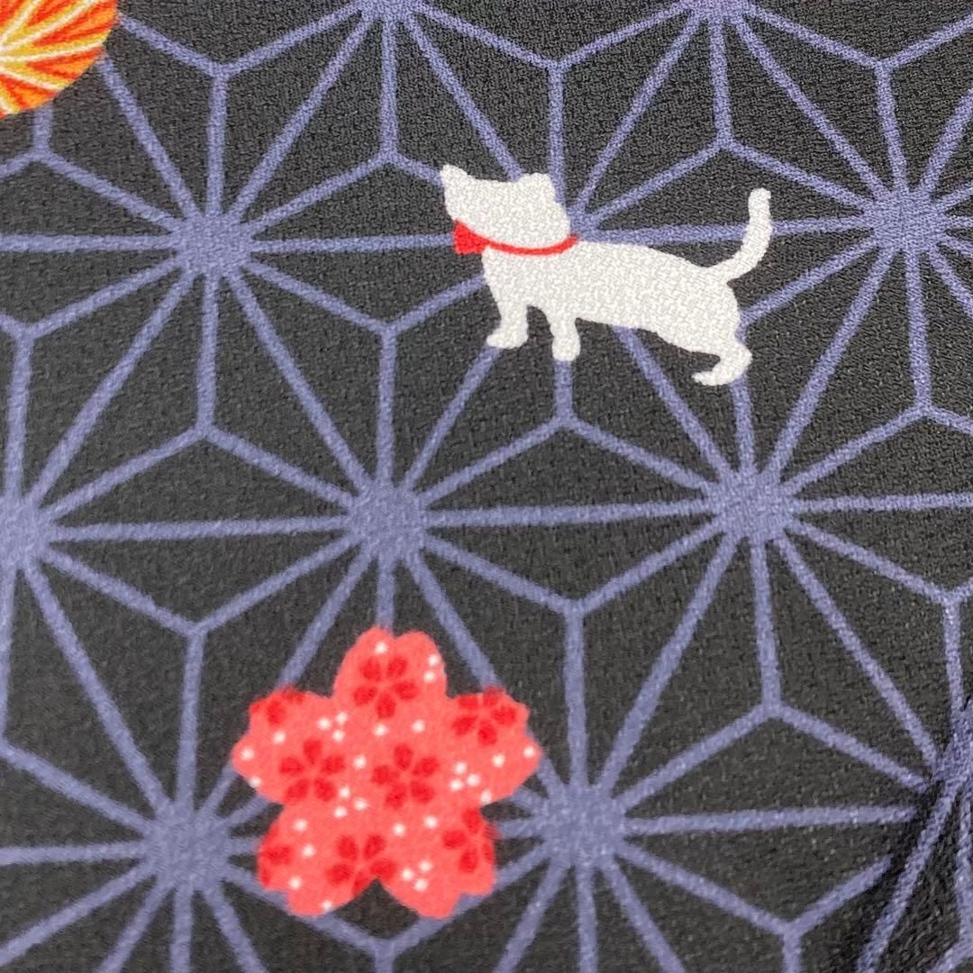 着物と帯 時流】ポ24842◇洗える着物 小紋◇人気 猫 裄ロング 美品
