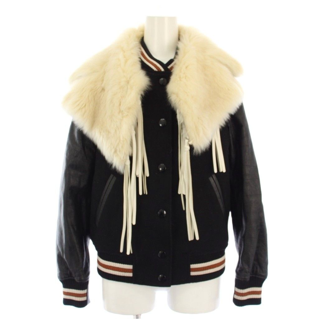 コーチ COACH スタジャン ジャケット ブルゾン ファー レザー ウール 2  