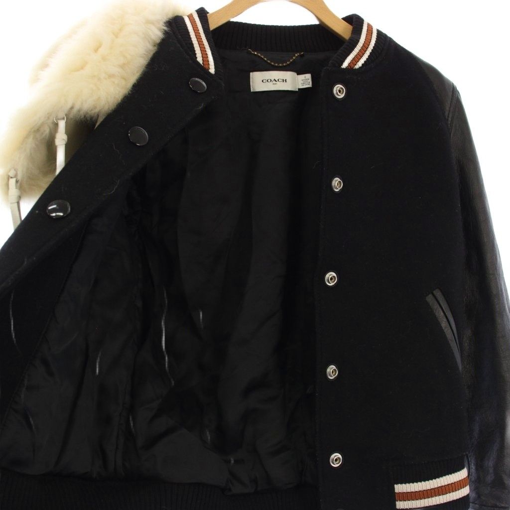 コーチ COACH スタジャン ジャケット ブルゾン ファー レザー ウール 2  