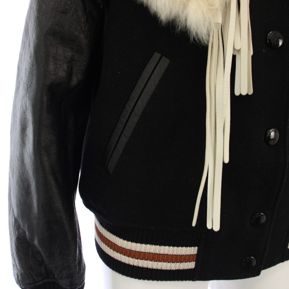 コーチ COACH スタジャン ジャケット ブルゾン ファー レザー ウール 2  