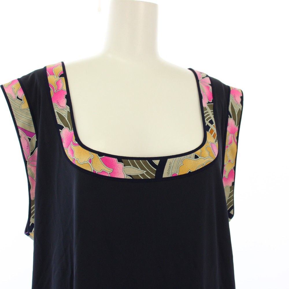 レオナール LEONARD PARIS ノースリーブカットソー タンクトップ 花柄