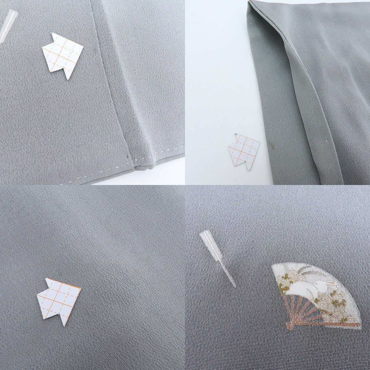 百華❀Y4456◇美品 光琳 保証書付 染め一つ紋 手縫い仕立て 扇面散らし